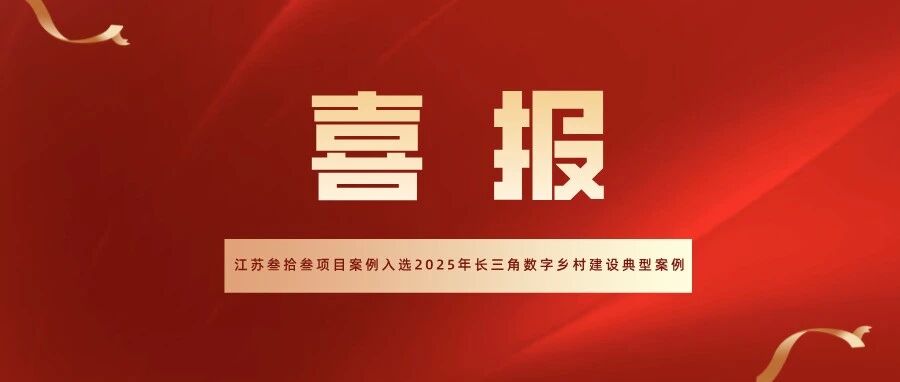 喜报丨江苏叁拾叁两大项目案例成功入选2025年长三角数字乡村建设典型案例