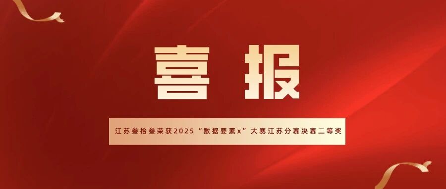 喜报！江苏叁拾叁荣获2025“数据要素x”大赛江苏分赛决赛二等奖！